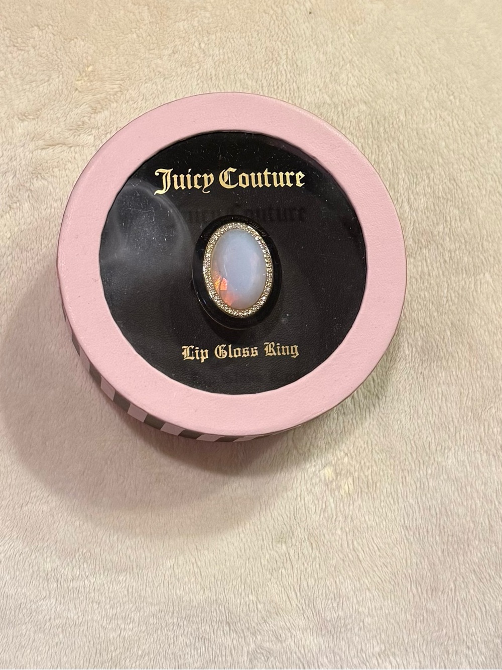 Juicy Couture Gold-Tone Opalescent Ring in Pink Box